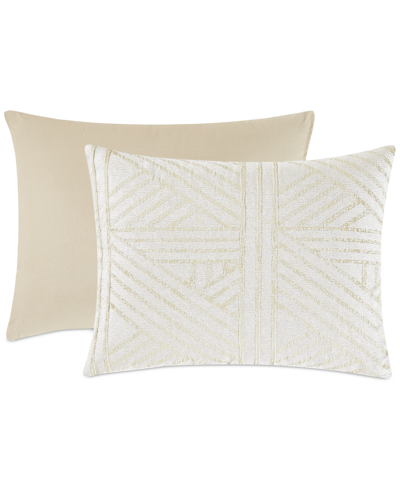 Pem America Crinkle Geo 9-pc. Comforter Set, Queen In Cement,white