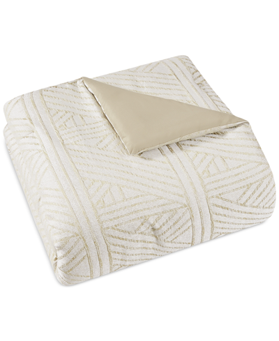 Pem America Crinkle Geo 9-pc. Comforter Set, Queen In Cement,white