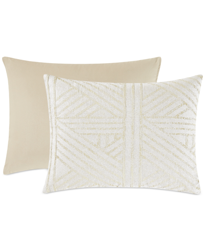 Pem America Crinkle Geo 9-pc. Comforter Set, Queen In Cement,white