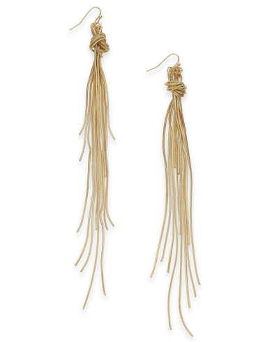 Shop Inc International Concepts Gold-tone Knotted Multi-chain Statement Earrings, Created For Macy's