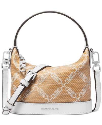 Shop Michael Kors Michael  Wythe Small Top Handle Crossbody In Natural,optic White