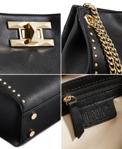 Shop Inc International Concepts Harrper Stud Shoulder Bag, Created For Macy's In Black