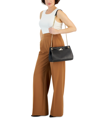 Shop Inc International Concepts Harrper Stud Shoulder Bag, Created For Macy's In Black