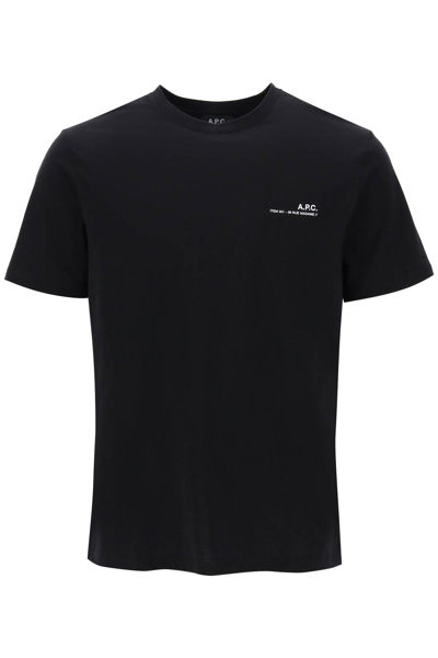 Shop Apc Item T-shirt With Logo Print In Black (black)