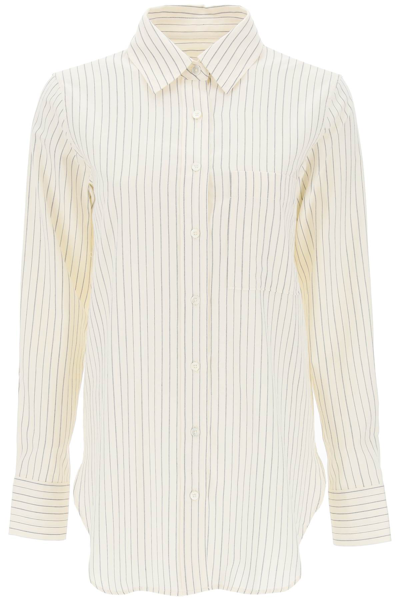 Shop Closed Striped Cotton-wool Shirt In Ivory