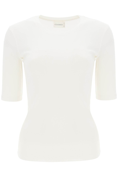 Shop Closed Cotton & Modal T-shirt In Ivory (white)