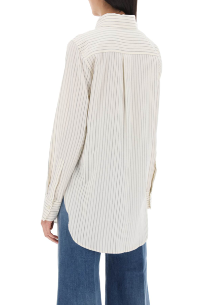 Shop Closed Striped Cotton-wool Shirt In Ivory