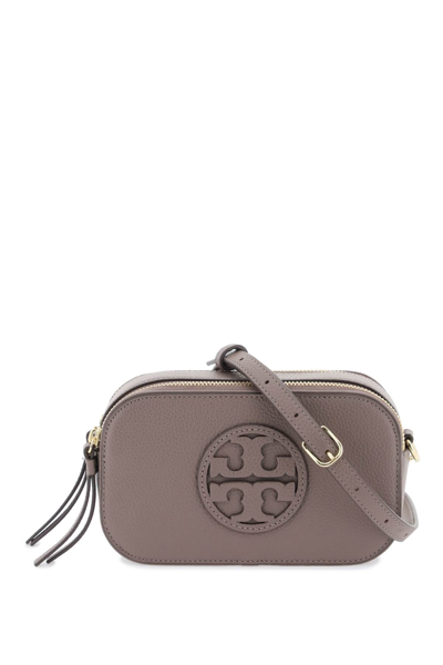 Shop Tory Burch Miller Mini Crossbody Bag In Clam Shell (brown)