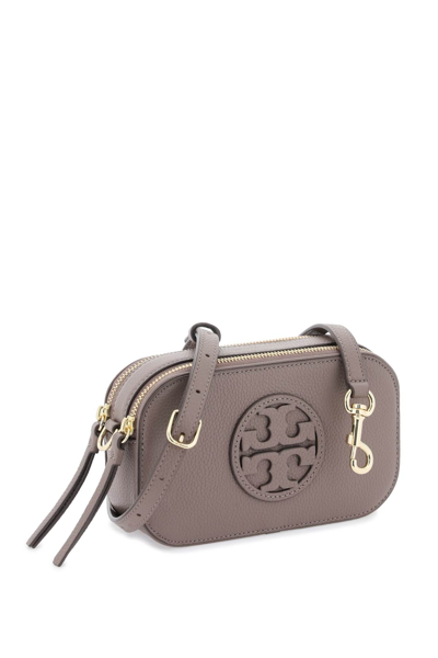 Shop Tory Burch Miller Mini Crossbody Bag In Clam Shell (brown)