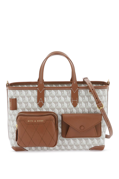 Shop Anya Hindmarch I Am A Plastic Bag Xs Multi Pocket Tote In Cognac (white)