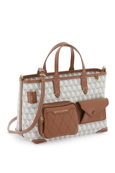 Shop Anya Hindmarch I Am A Plastic Bag Xs Multi Pocket Tote In Cognac (white)