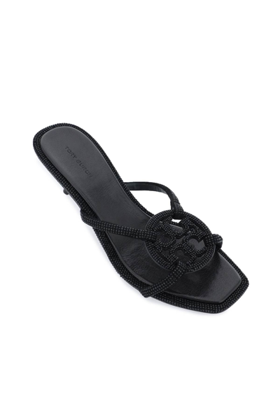 Shop Tory Burch Miller Geo Bombé Pavé Sandals In Perfect Black (black)