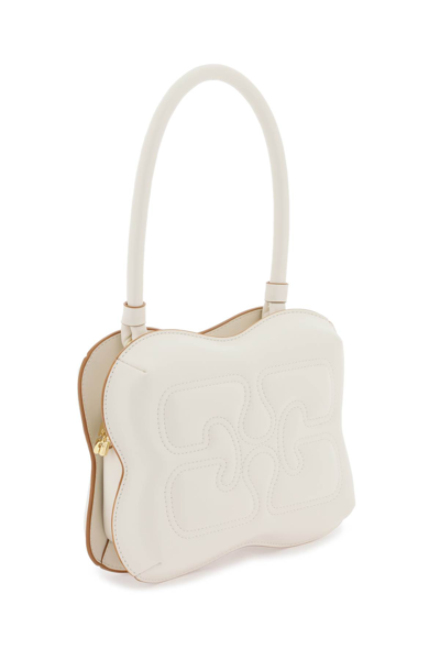 Shop Ganni Butterfly Handbag In Egret (white)