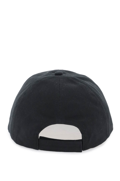 Shop Ganni Baseball Cap With Logo Embroidery In Black (black)