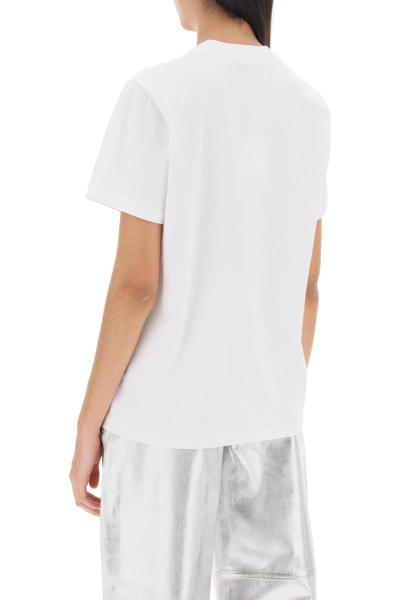Shop Ganni T-shirt With Abstract Print In Bright White (white)