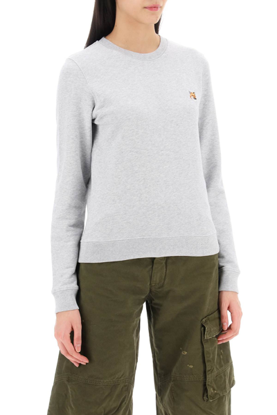 Shop Maison Kitsuné Fox Head Regular Fit Sweatshirt In Light Grey Melange (grey)