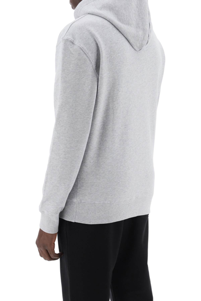 Shop Maison Kitsuné Fox Head Hooded Sweatshirt In Light Grey Melange (grey)