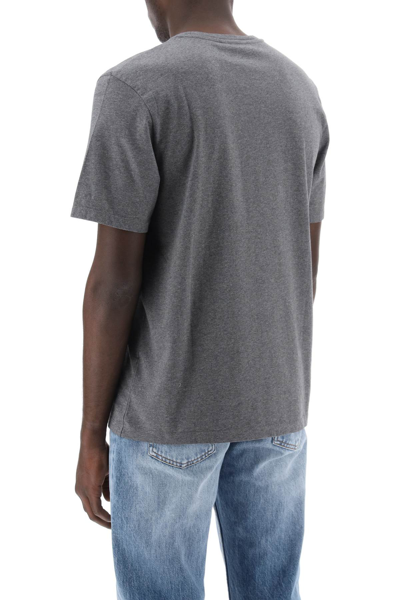 Shop Maison Kitsuné Fox Head T-shirt In Dark Grey Melange (grey)