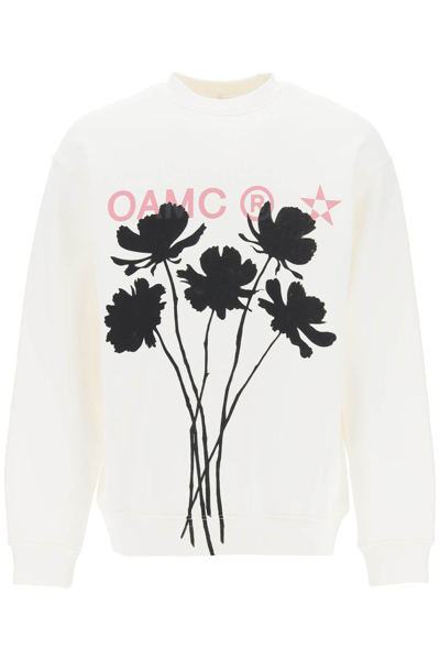 Shop Oamc Whiff Sweatshirt With Graphic Print In Off White (white)