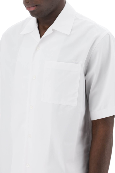 Shop Oamc Kurt Bowling Shirt In White (white)