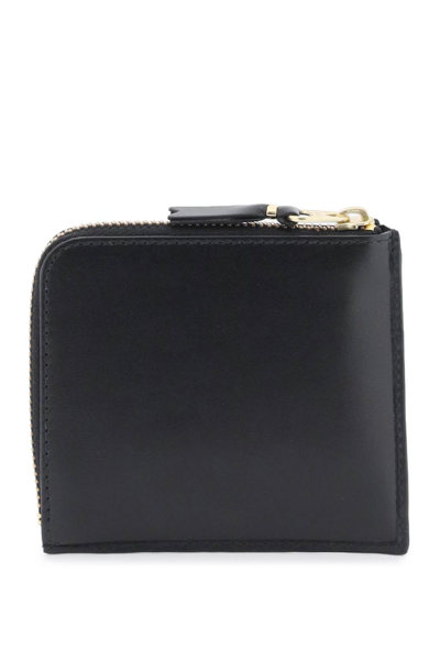 Shop Comme Des Garçons Leather Wallet In Polka Dot Print (black)