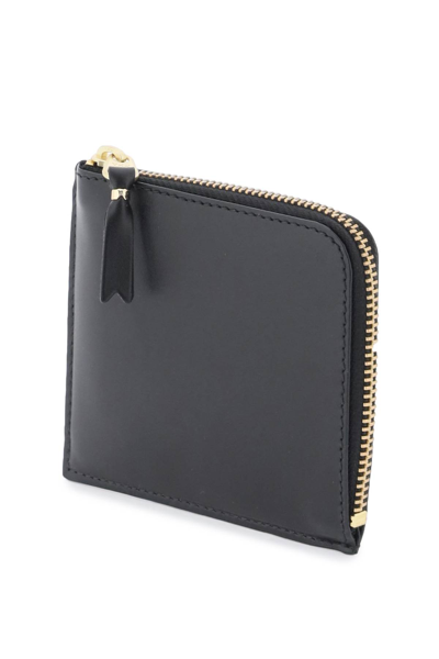 Shop Comme Des Garçons Leather Wallet In Polka Dot Print (black)