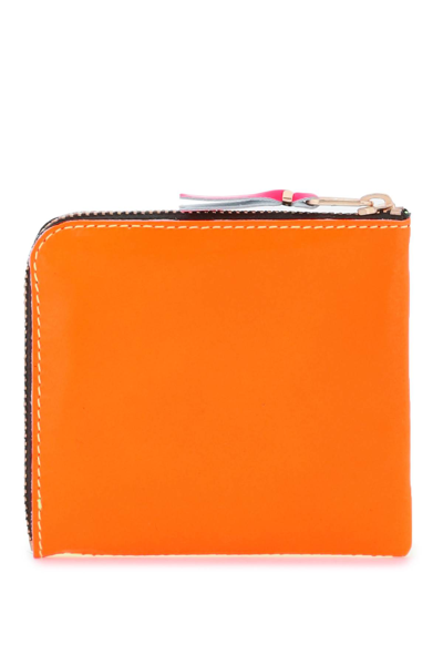 Shop Comme Des Garçons Super Fluo Flat Wallet In Yellow Light Orange (orange)