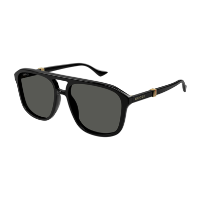Shop Gucci Gg1494s Linea Web 001 Sunglasses In Nero