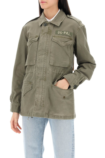 Shop Polo Ralph Lauren Cotton Military Jacket In Solider Olive (khaki)