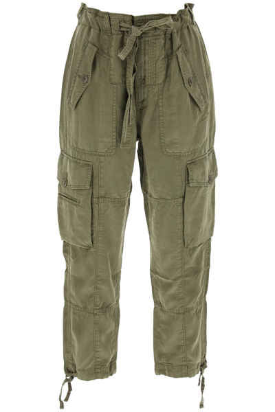 Shop Polo Ralph Lauren Lyocell Drawstring Cargo Pants In New Olive (khaki)