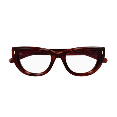 Shop Gucci Gg1521o Linea Rivets 003 Glasses In Rosso