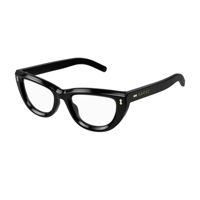 Shop Gucci Gg1521o Linea Rivets 001 Glasses In Nero