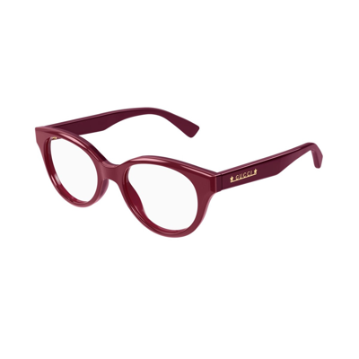 Shop Gucci Gg1590o Linea Lettering Glasses In Rosso