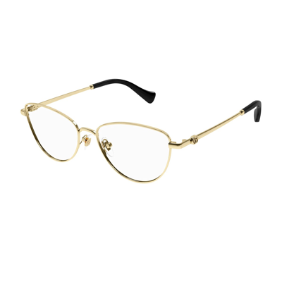 Shop Gucci Gg1595o Linea Gg Logo 001 Glasses In Oro