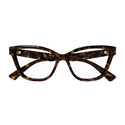 Shop Gucci Gg1589o Linea Lettering Glasses In Marrone