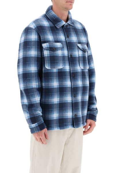 Shop Polo Ralph Lauren Check Overshirt In Outdoor Ombre Plaid (blue)