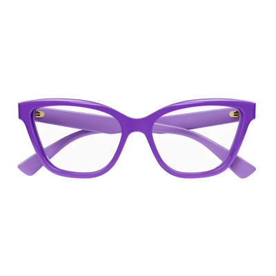 Shop Gucci Gg1589o Linea Lettering 003 Glasses In Viola