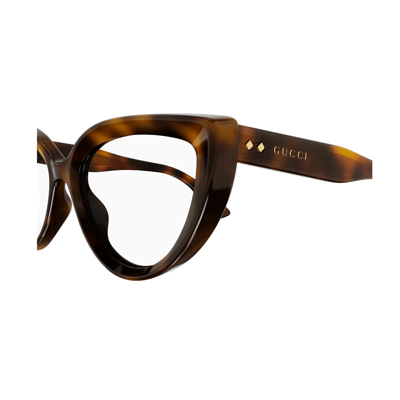 Shop Gucci Gg1530o Linea Rivets 002 Glasses In Marrone