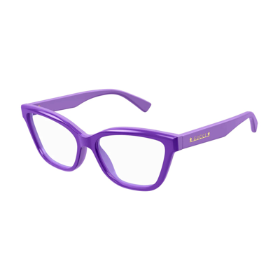 Shop Gucci Gg1589o Linea Lettering 003 Glasses In Viola