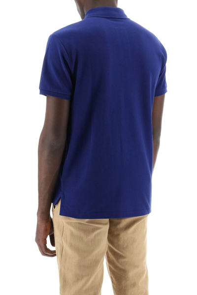 Shop Polo Ralph Lauren Pique Cotton Polo Shirt In Fall Royal C1229 (blue)