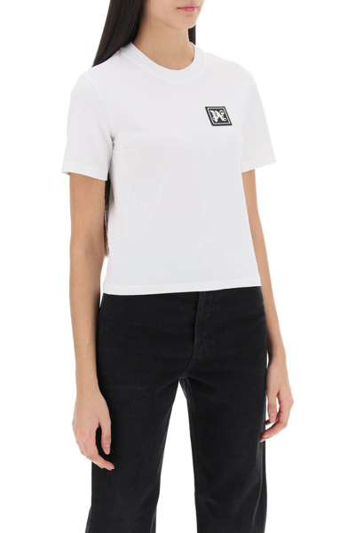 Shop Palm Angels Ski Club T-shirt In White Black (white)