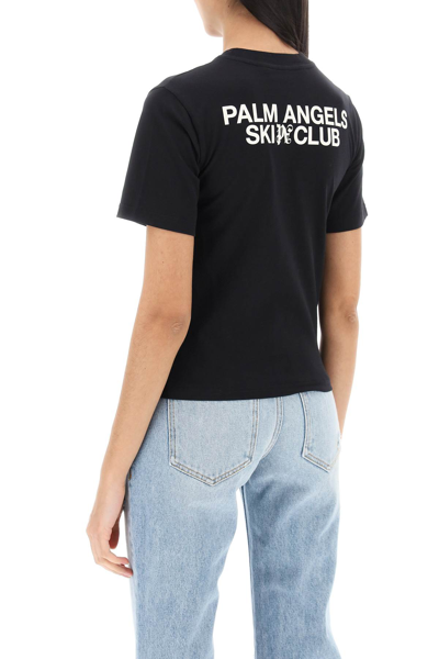 Shop Palm Angels Ski Club T-shirt In Black White (black)
