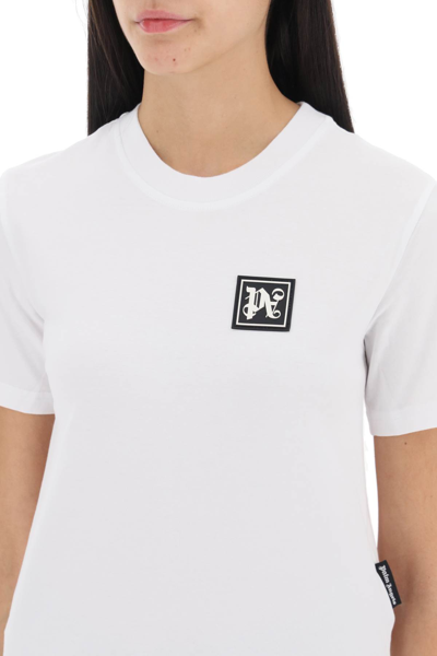 Shop Palm Angels Ski Club T-shirt In White Black (white)