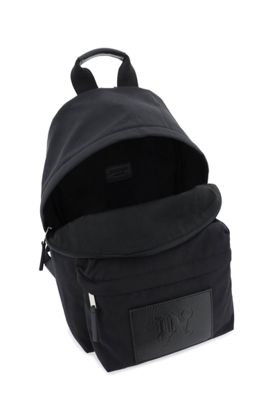 Shop Palm Angels Backpack With Logo Patch In Black Grey (black)