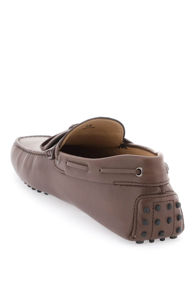 Shop Tod's City Gommino Loafers In Marrone Africa (brown)