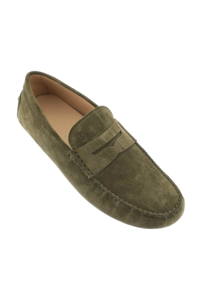 Shop Tod's Gommino Loafers In Altra Versione (green)