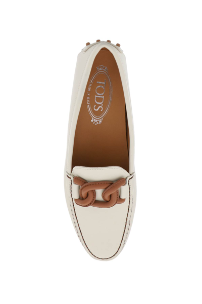 Shop Tod's Gommino Bubble Kate Loafers In Mousse (white)