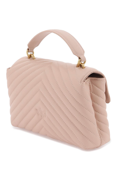 Shop Pinko Mini Lady Love Puff Bag In Cipria Antique Gold (pink)