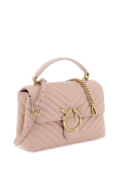 Shop Pinko Mini Lady Love Puff Bag In Cipria Antique Gold (pink)