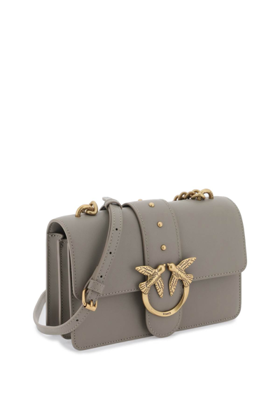 Shop Pinko Classic Love Icon Simply Bag In Noce Antique Gold (grey)